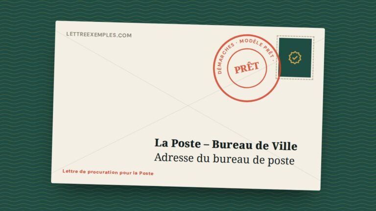 Lettre de procuration pour la Poste
