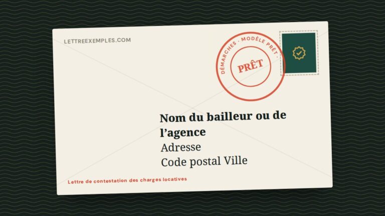 Lettre de contestation des charges locatives