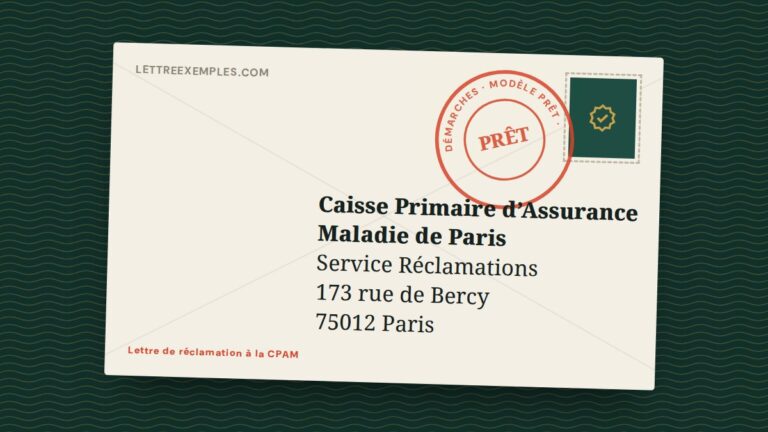 Lettre de réclamation à la CPAM
