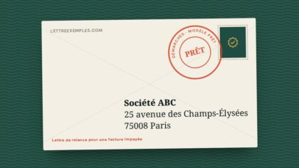 Lettre de relance pour une facture impayée