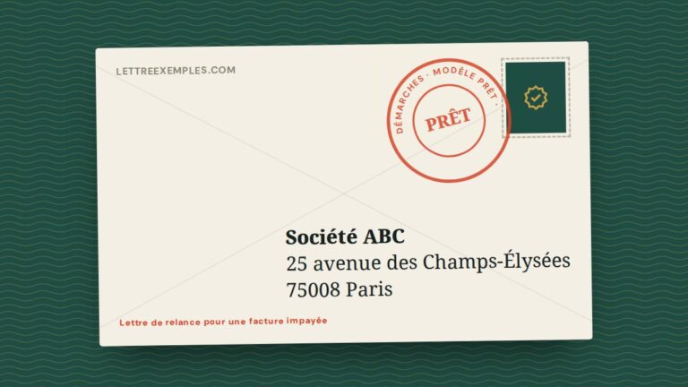 Lettre de relance pour une facture impayée