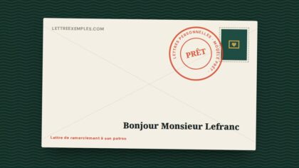 Lettre de remerciement à son patron