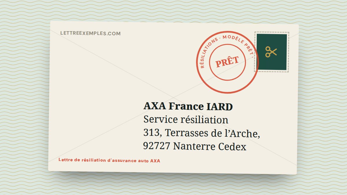 Lettre de résiliation d'assurance auto AXA