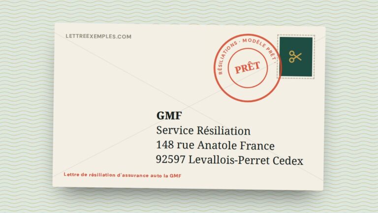 Lettre de résiliation d'assurance auto la GMF