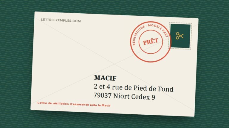 Lettre de résiliation d'assurance auto la Macif