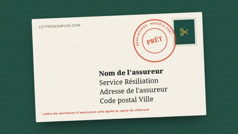 Lettre de résiliation d'assurance auto après la vente du véhicule