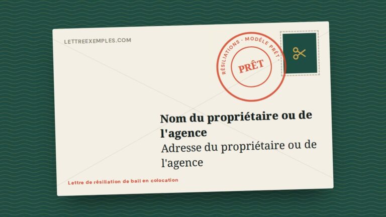 Lettre de résiliation de bail en colocation