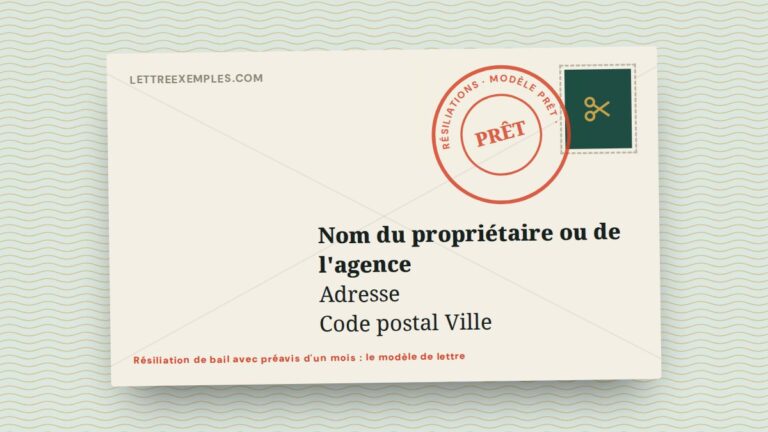 Résiliation de bail avec préavis d'un mois : le modèle de lettre