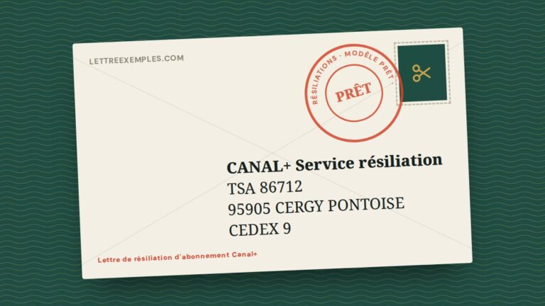 Lettre de résiliation d'abonnement Canal+