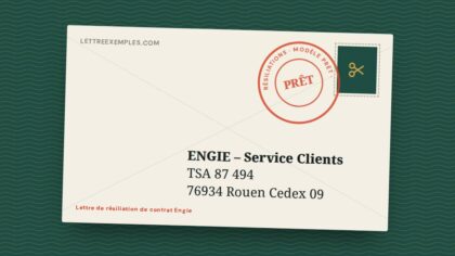 Lettre de résiliation de contrat Engie