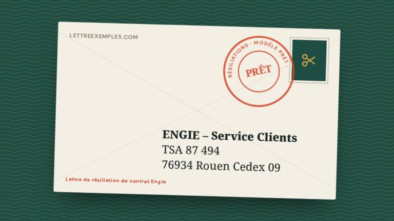Lettre de résiliation de contrat Engie