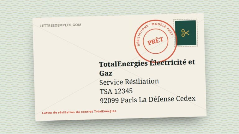 Lettre de résiliation de contrat TotalEnergies