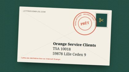 Lettre de résiliation box ou internet Orange