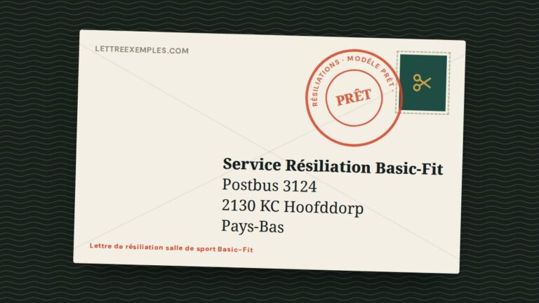 Lettre de résiliation salle de sport Basic-Fit