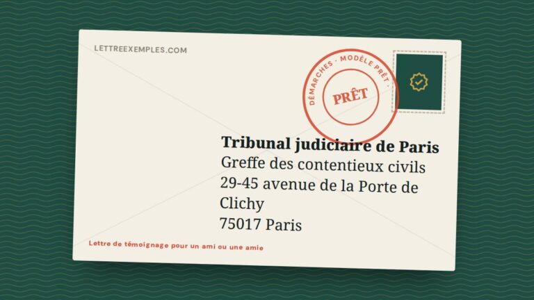 Lettre de témoignage pour un ami ou une amie