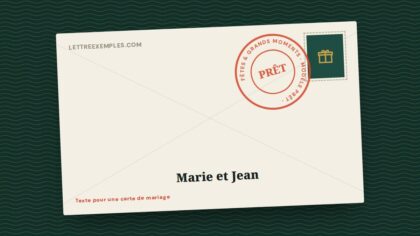 Texte pour une carte de mariage