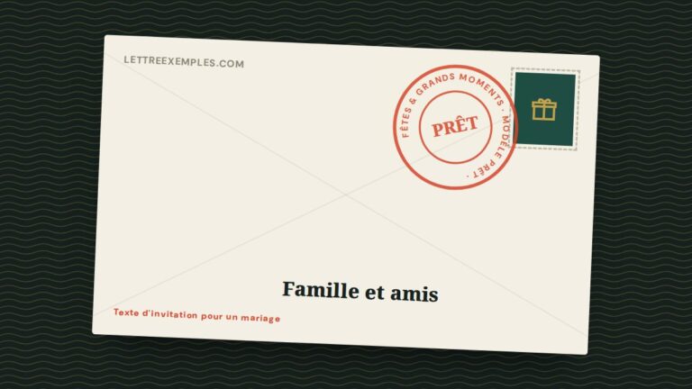 Texte d'invitation pour un mariage