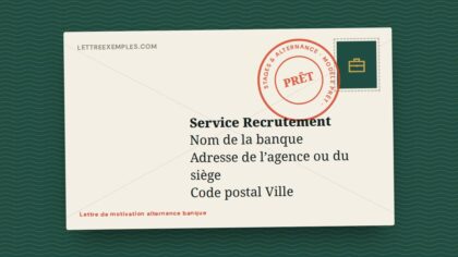 Lettre de motivation alternance banque