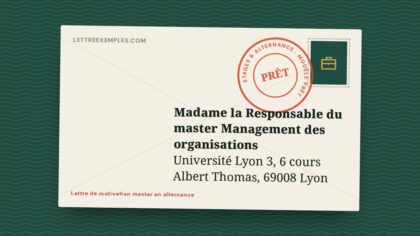 Lettre de motivation master en alternance