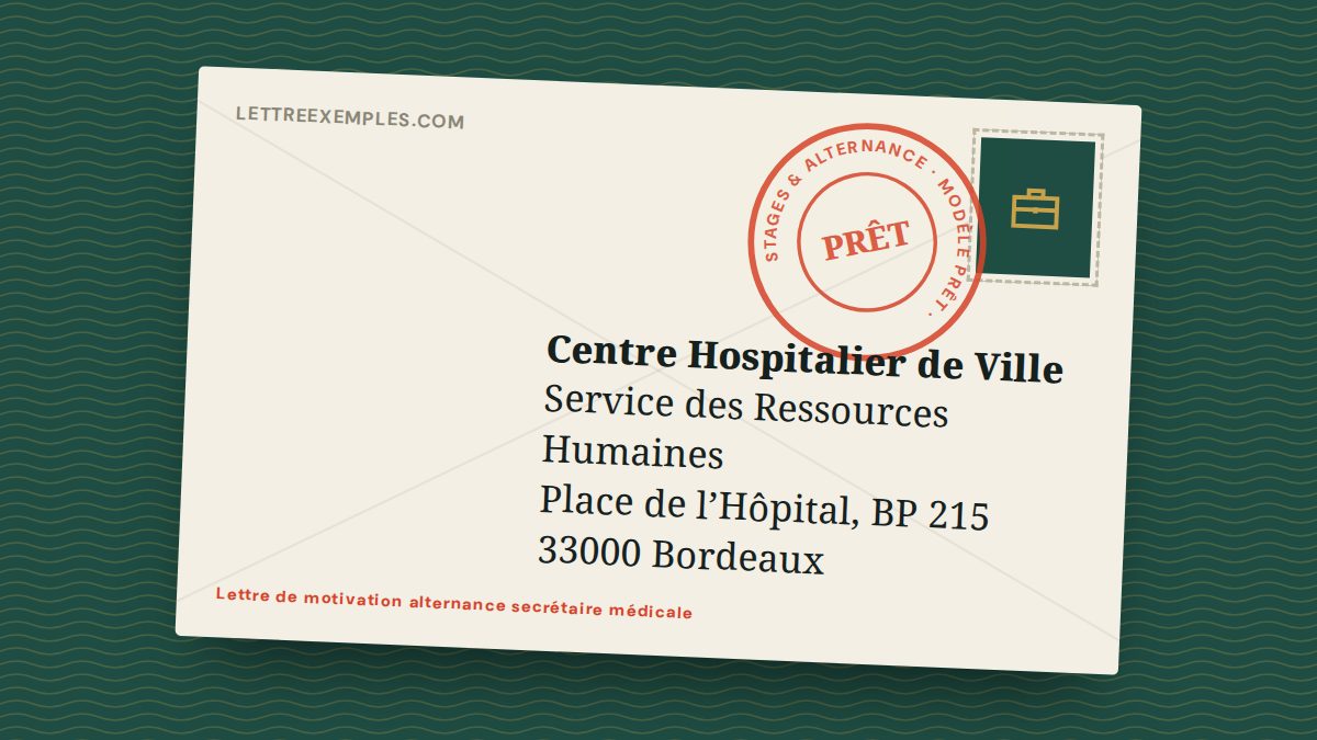 Lettre de motivation alternance secrétaire médicale