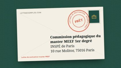 Lettre de motivation master MEEF