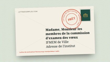 Lettre de motivation Parcoursup manipulateur radio