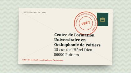 Lettre de motivation orthophonie Parcoursup