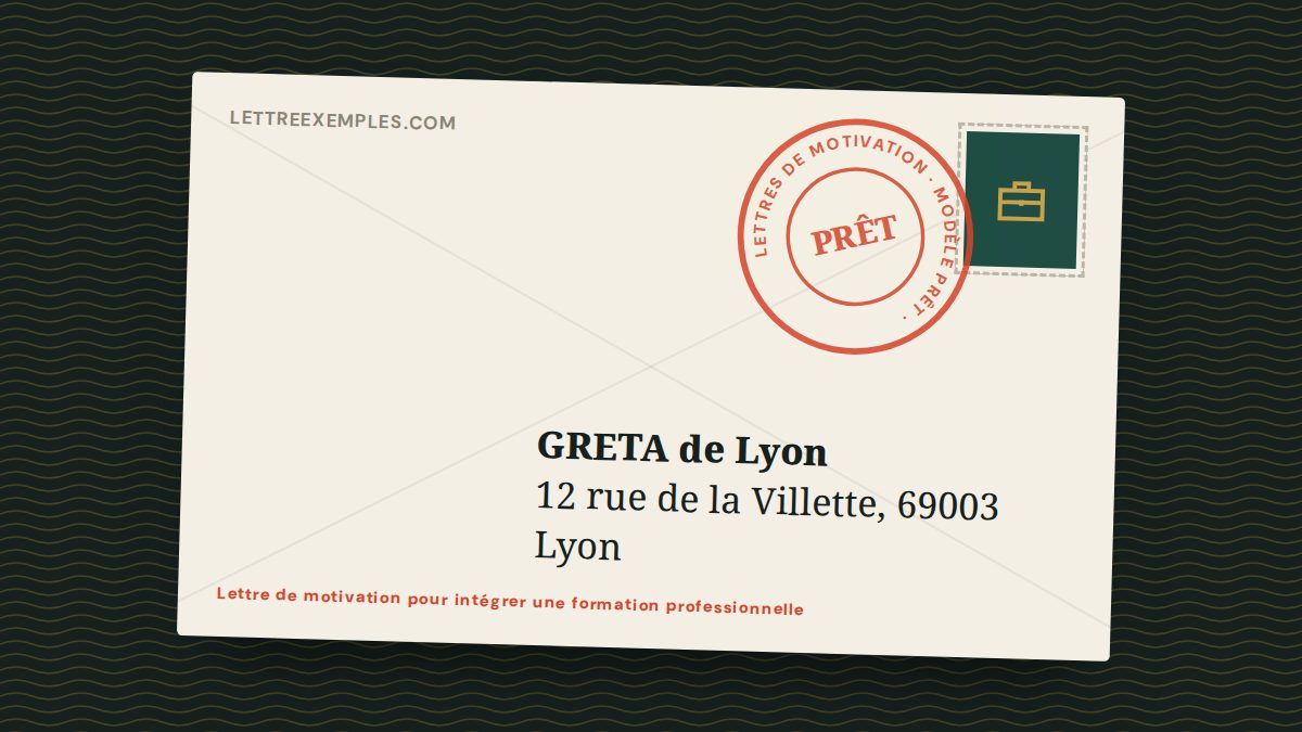 Lettre de motivation pour intégrer une formation professionnelle