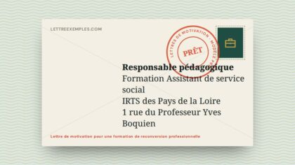 Lettre de motivation pour une formation de reconversion professionnelle