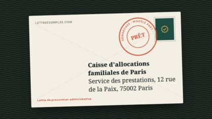 Lettre de procuration administrative