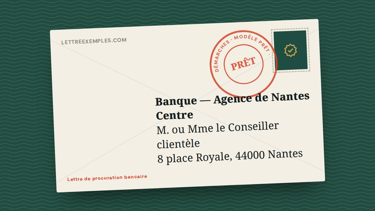 Lettre de procuration bancaire
