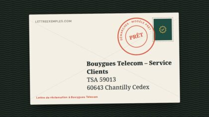 Lettre de réclamation à Bouygues Telecom