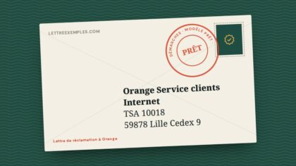 Lettre de réclamation à Orange