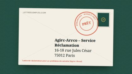 Lettre de réclamation pour un problème de retraite (Agirc-Arrco)